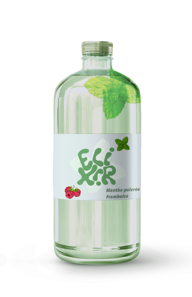 Packaging de la boisson relaxante saveur menthe poivrée et framboise 
